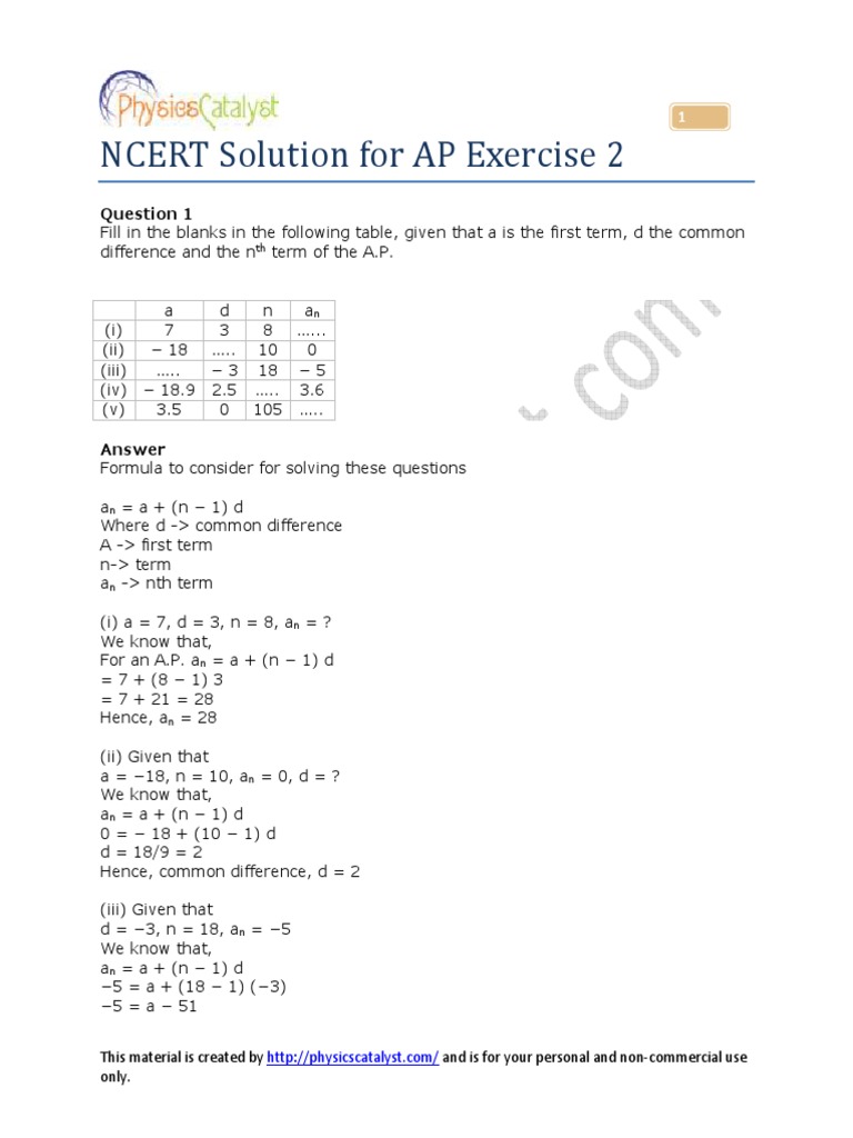 NCERT Solutions for Class 10 A.P. | PDF | Mathematical Analysis ...