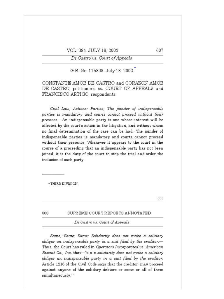 De Castro Vs CA PDF Law Of Agency Laches (Equity)