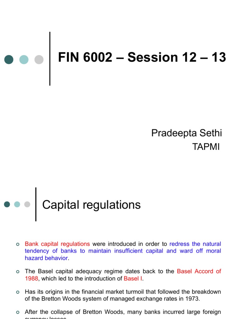 Overview of Basel I Capital Regulations | PDF | Capital Adequacy Ratio ...