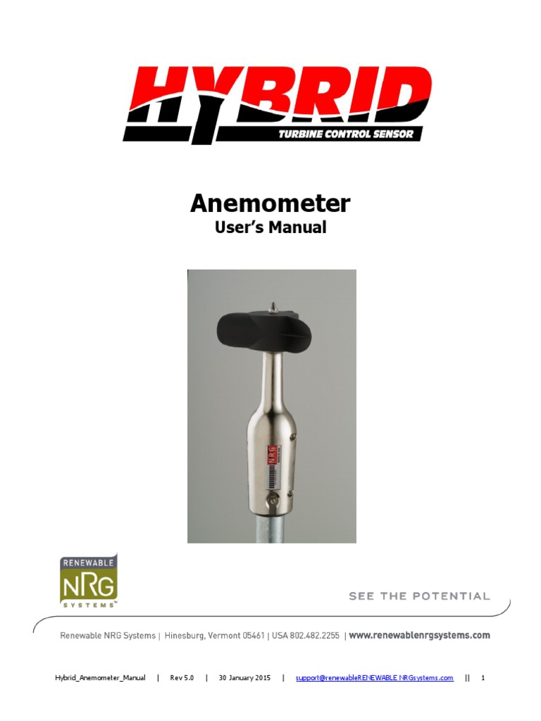 Hybrid Anemometer Manual PDF Power Supply Cargo