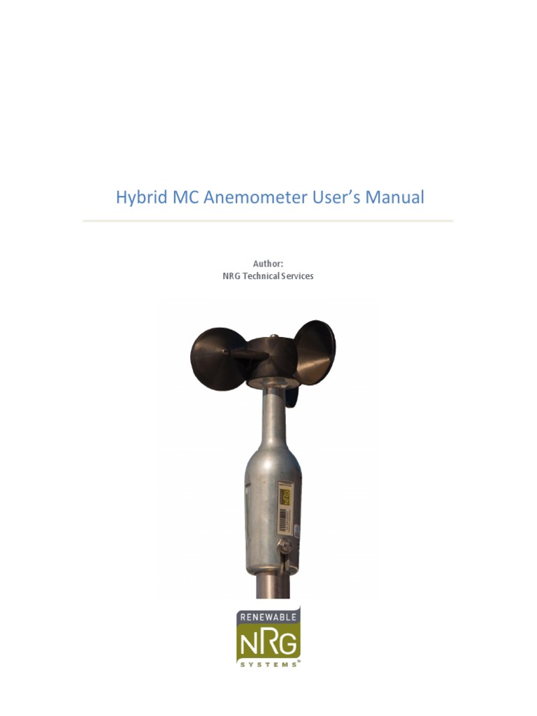 Hybrid MC Anemometer User's Manual Author NRG Technical Services