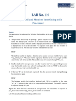 LAB No. 14: Keyboard and Monitor Interfacing With Processor