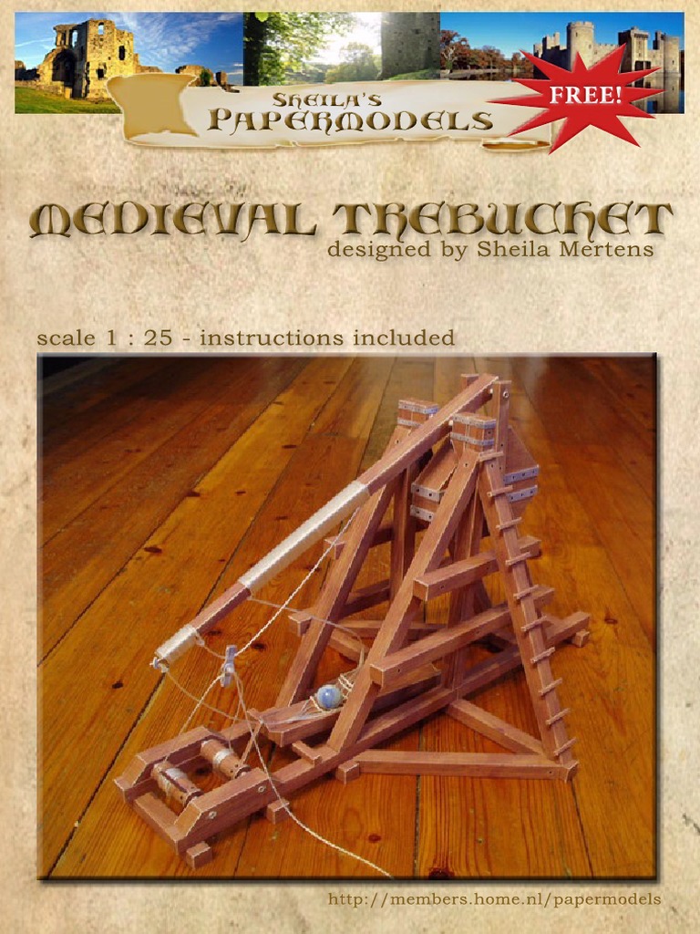 Medieval Trebuchet (Papermodel) PDF | PDF | Equipment | Manufactured Goods