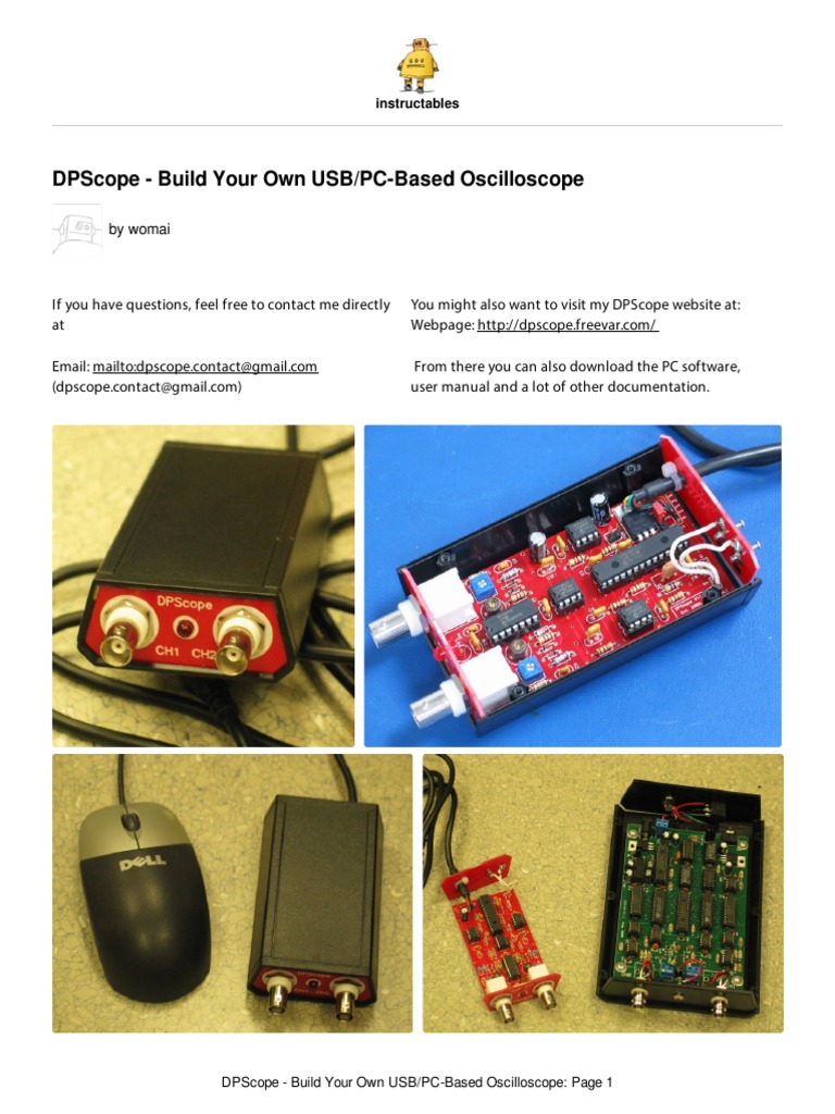 DIY USB/PC Oscilloscope Guide | PDF | Analog To Digital Converter ...
