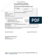 Elective Course Preference Form Fall 2020