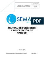 Manual de Funciones y Descripción de Cargos 2019