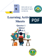 Learning Activity Sheets: Quarter 1 - Melc - Week 1