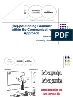 (Re) - Positioning Grammar Within The Communicative Approach: Titela Vilceanu University of Craiova