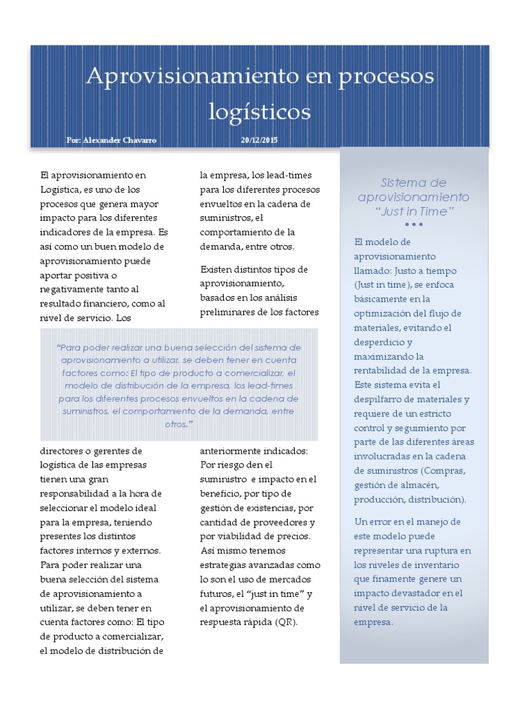 Estrategias de Aprovisionamiento Efectivas | PDF | Obtención | Logística