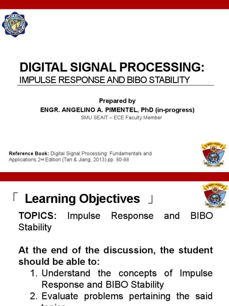 Digital Signal Processing Impulse Response and Bibo Stability