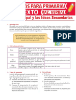 La Idea Principal y Las Ideas Secundarias para Sexto Grado de Primaria