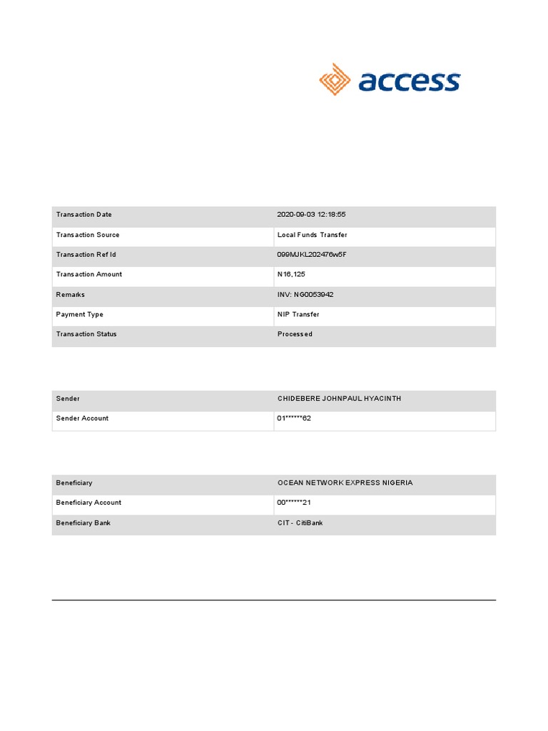 Local Funds Transfer Advice: Generated On September 3,2020 | PDF ...