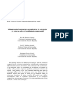 Pertusa Et Al 10 Influencias de La Estructura Organizativa, La Estrategia y El Entorno Sobre El Rendimiento Empresarial