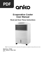 Evaporative Cooler User Manual: Read and Save These Instructions