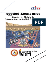 Quarter 1 - Module 1: Introduction To Applied Economics