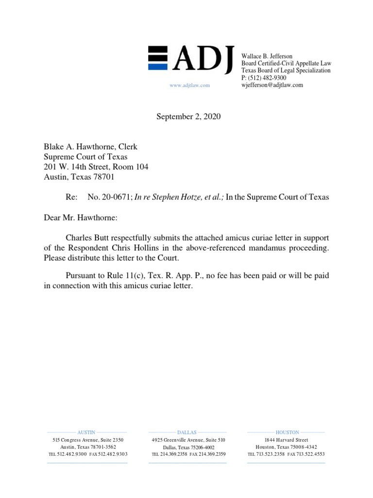 Wallace B. Jefferson Board CertifiedCivil Appellate Law Texas Board of