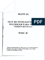Test de Inteligencia de Wechsler para Niños-Versión revisada-WISC-R (Manual) Univ - Chile