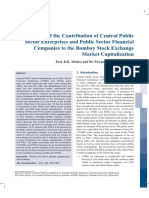 Study of The Contribution of Central Public Sector Enterprises and Public Sector Financial Companies To The Bombay Stock Exchange Market Capitalization