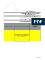 Formato de Planeacion Nuevo Proyecto 2017