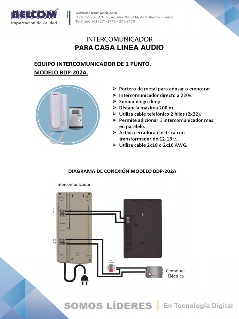 INTERCOMUNICADOR PARA CASA BELCOM BPD-202