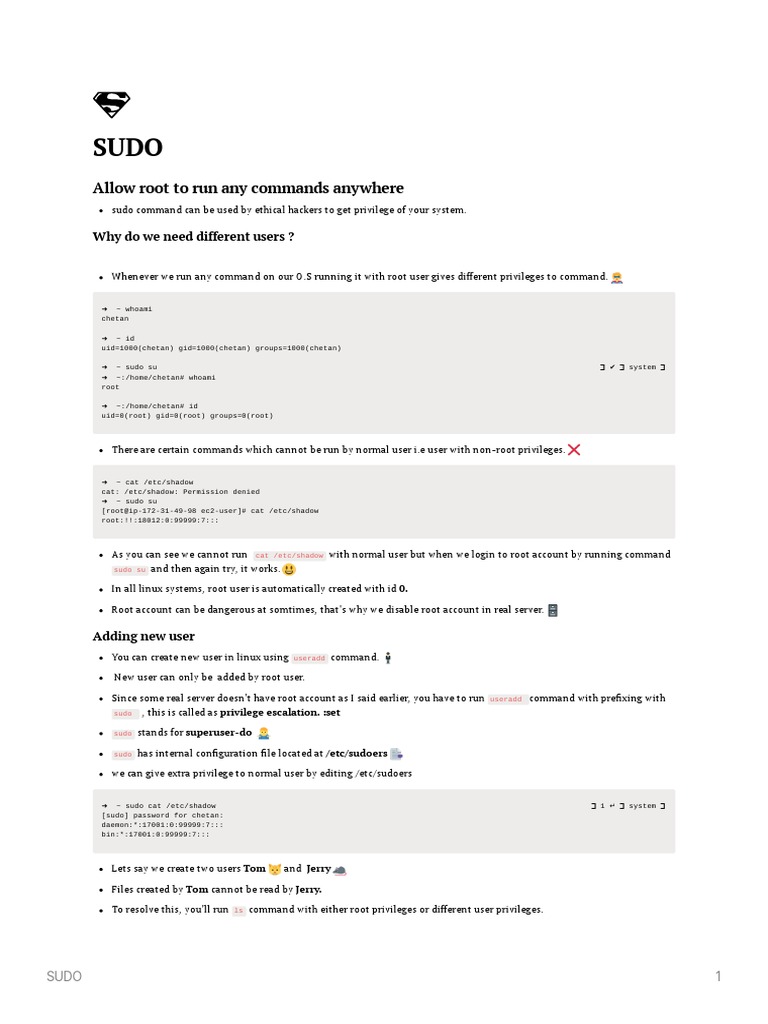 Sudo In Linux Pdf | Pdf | Superuser | Sudo