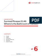 Survival Phrases S1 #6 Where Is The Bathroom in Turkish?: Lesson Notes