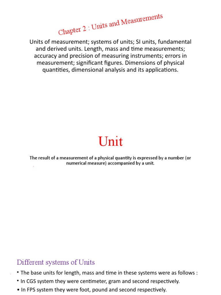 Units and Measurements | PDF | Observational Error | Minute And Second ...