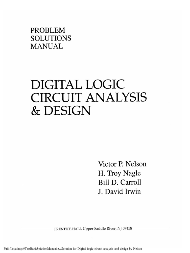 Solution For Digital Logic Circuit Analysis and Design by Nelson PDF | PDF