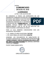 Comunicado Formulario H1