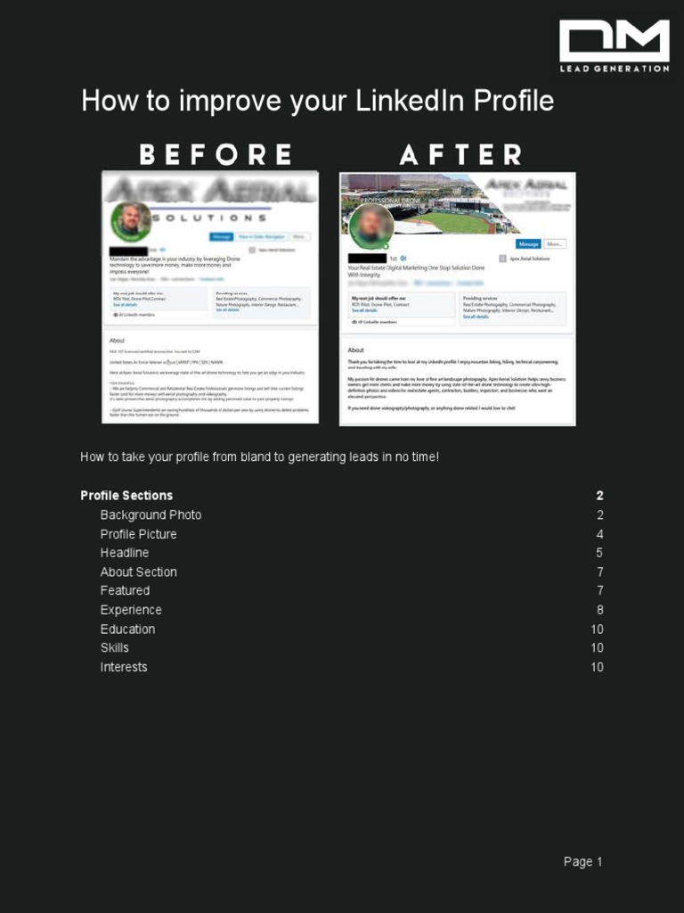How To Improve Your Linkedin Profile Pdf Linked In Communication