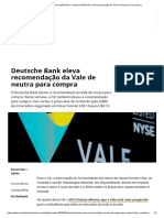 Notícias de Mineração Brasil - Deutsche Bank Eleva Recomendação Da Vale De Neutra Para Compra