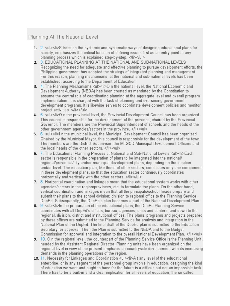 WHAT IS PLANNING NATIONAL PROVISION visual data 2