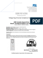 SEMI F47-0706: Voltage Sag Immunity Compliance Certificate