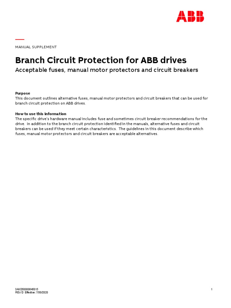 ABB Drives Circuit Protection Guide | PDF | Fuse (Electrical) | Power ...