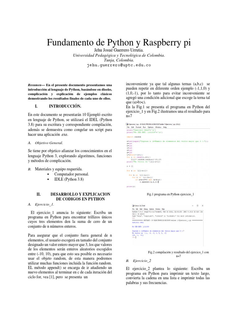 Introducción a Python y Raspberry Pi | PDF | Python (lenguaje de ...