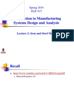 Introduction To Manufacturing Systems Design and Analysis: Spring 2019 Isye 415