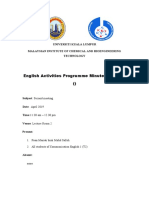 English Activities Programme Minutes Meeting