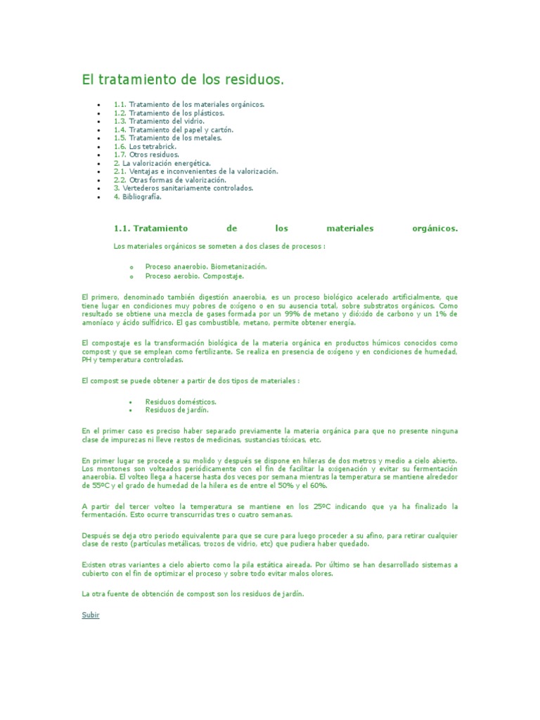 Tratamiento y reciclaje de residuos | PDF | Vertedero | Incineración