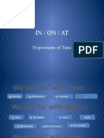 In / On / At: Prepositions of Time