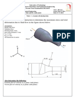 Simulate Fluid Structure Interaction To Determine The Maximum Stress and Total Deformation Due To Fluid Flow in The Figure Shown Below