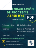 Brochure Curso Aspen Hysys Básico Balaschem