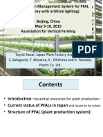Plant Production Management System For PFAL (Plant Factory With Artificial Lighting) Beijing, China May 9-10, 2015 Association For Vertical Farming