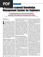 A Lessons-Learned Knowledge Management System For Engineers