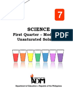 Science: First Quarter - Module 4A Unsaturated Solution