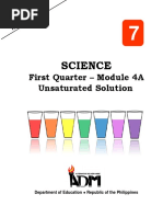 Science: First Quarter - Module 4A Unsaturated Solution