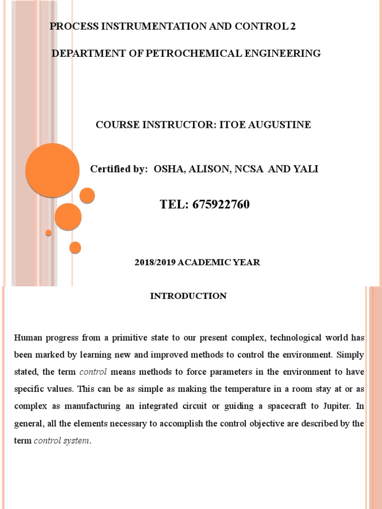 Process Control Principles in Engineering | PDF | Control Theory ...