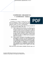 Comprension Hermeneutica y Comprension Teorica