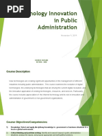 Technology Innovation in Public Administration: November 9, 2019