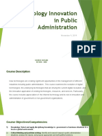 Technology Innovation in Public Administration: November 9, 2019