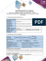 Guía de Actividades y Rúbrica de Evaluación - Tarea 1 - Responder Preguntas de Análisis Sobre Los Conceptos de Lectura y Escritura (